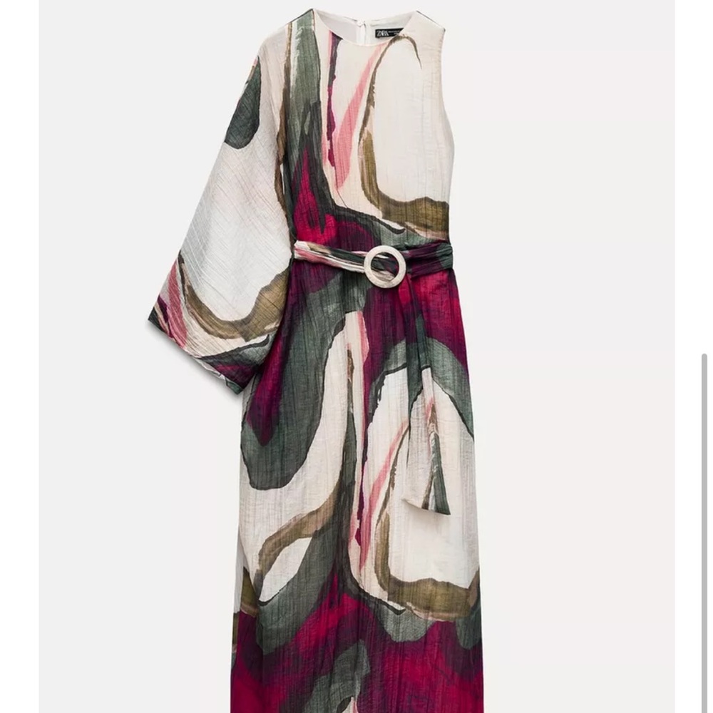 ZARA asymmetrical dress with wrinkle effect